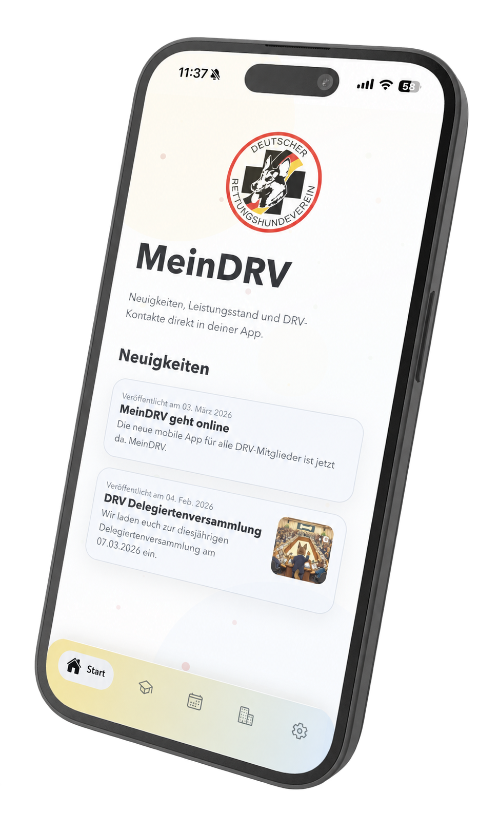 App-Screenshot von MeinDRV